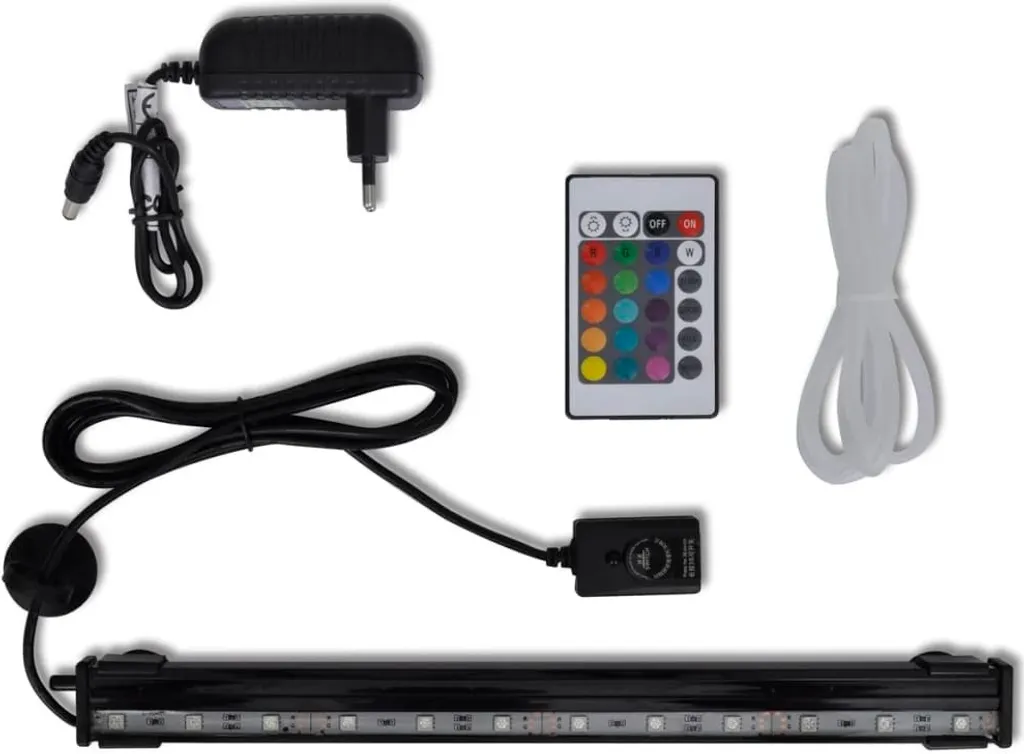 Lampe LED Étanche RGB 32 cm avec Pompe à Bulles pour Aquarium