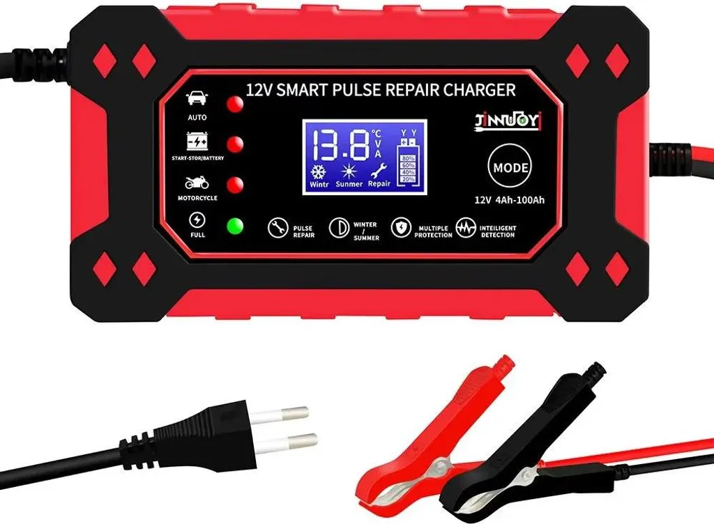 Caricabatterie Intelligente 12V 6A Auto Moto - Display LCD e Riparazione