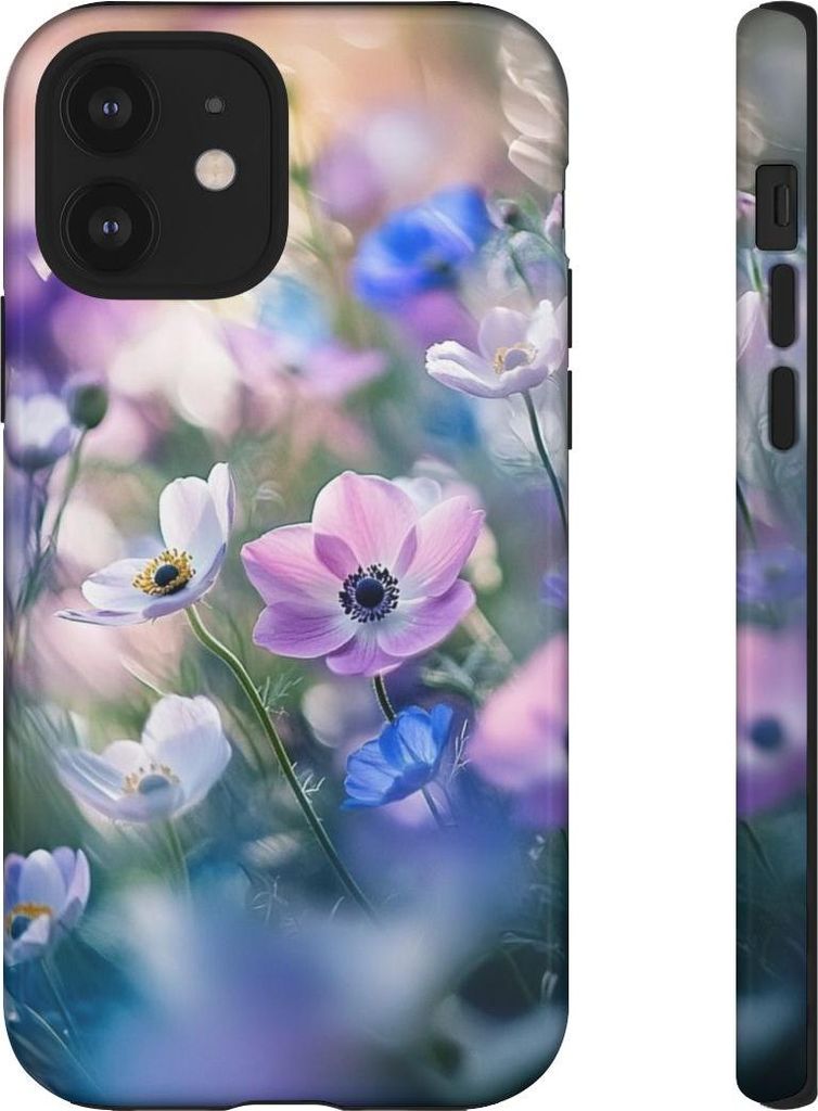Zarte Pastell-Anemonen – Hülle Kompatibel mit iPhone 12