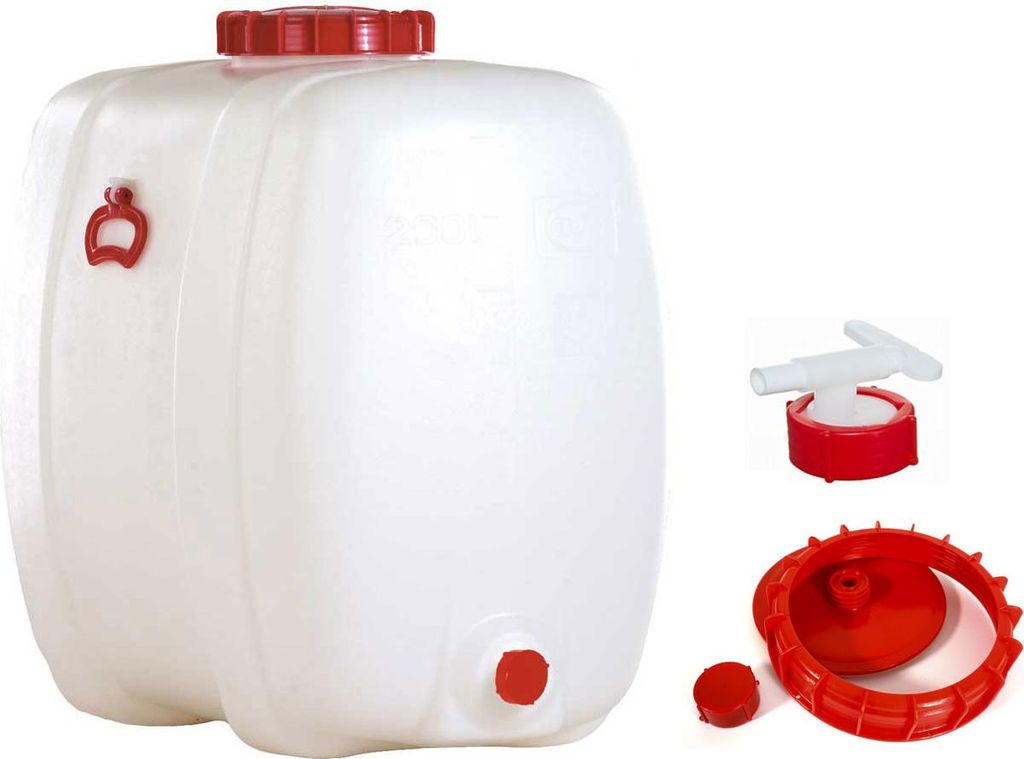 Graf Getränkefass Kunststofffass Saftfass Oval 200 Liter mit Auslaufhahn NW 15