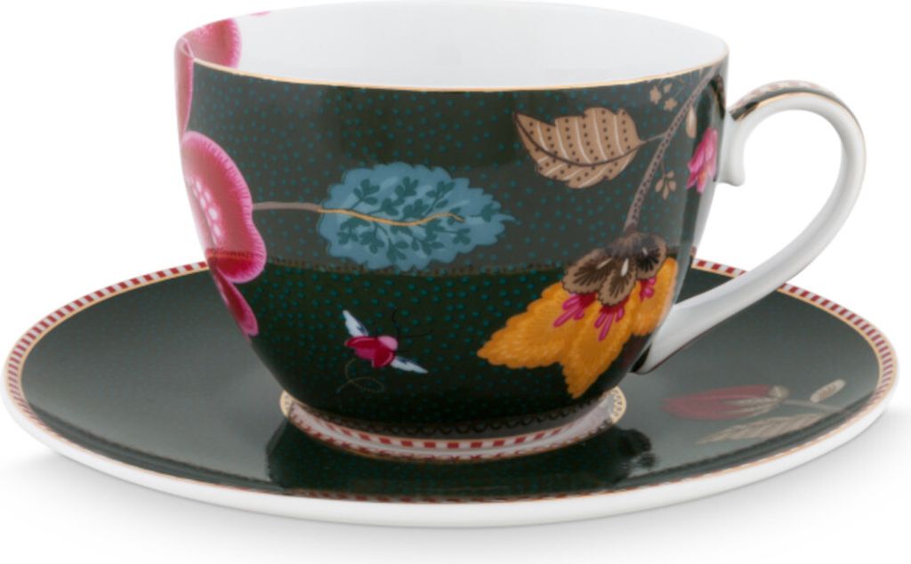 PIP STUDIO Fantasy Green Cappuccino Tasse mit Untertasse Produktbild 