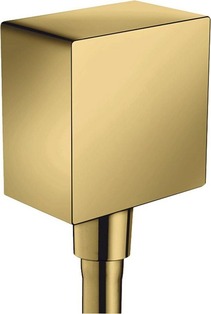 Schlauchanschluss Fixfit Square mit Rückflussverhinderer polished gold mit Rückflussverhinderer