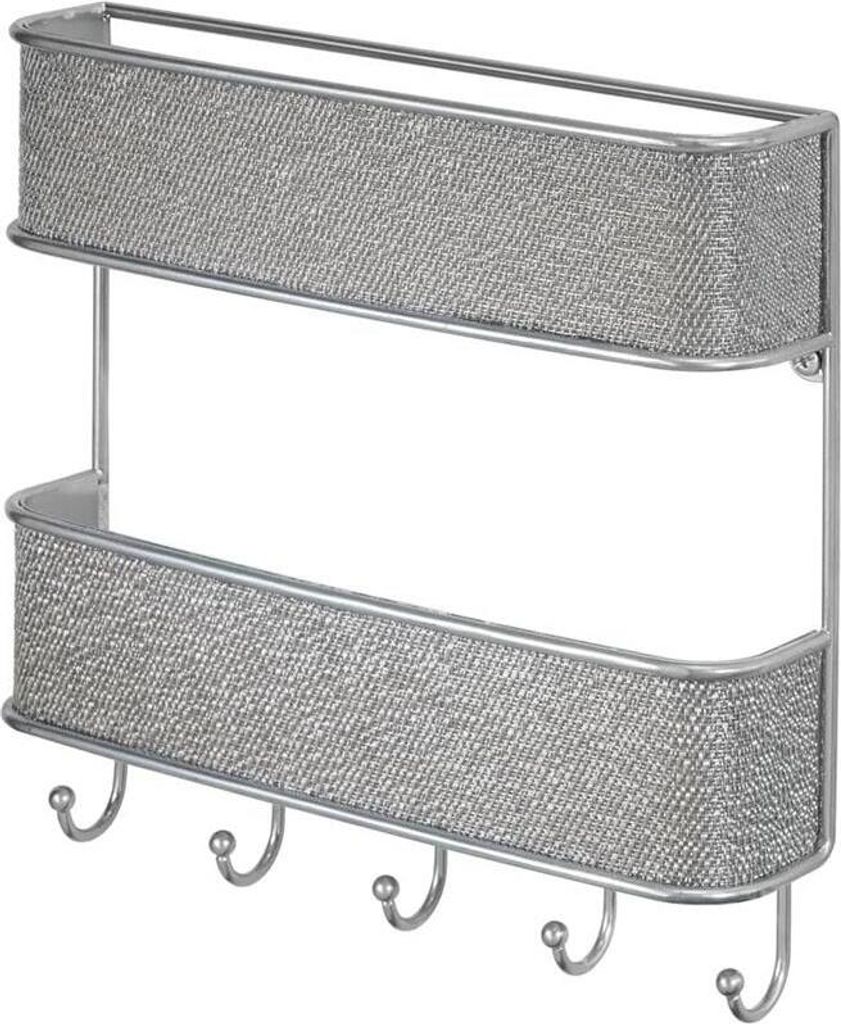 Schlüsselbrett Ablage silber Schlüsselboard Briefablage Wandorganizer mDesign
