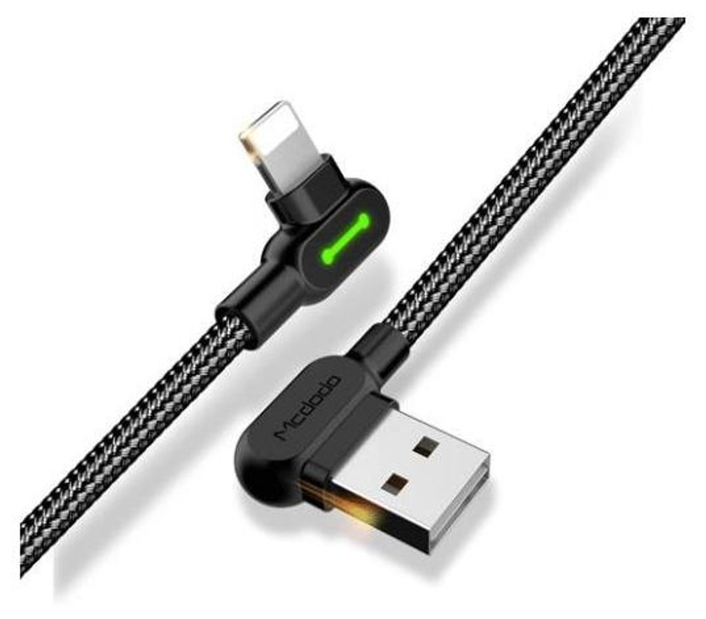 Cavo MCDODO USB LED Per Ricarica Veloce E Sincronizzazione Dati Per IPhone E IPad – 1.8m Nero