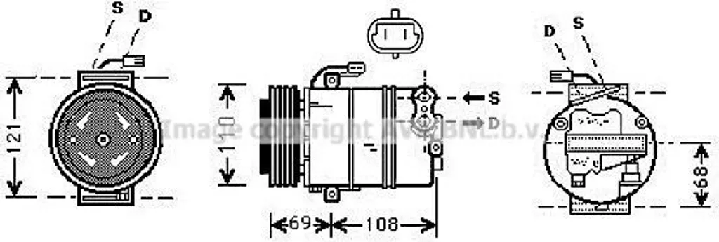 Compresseur de climatisation PRASCO OLAK317 - OE 1854119 Astra G