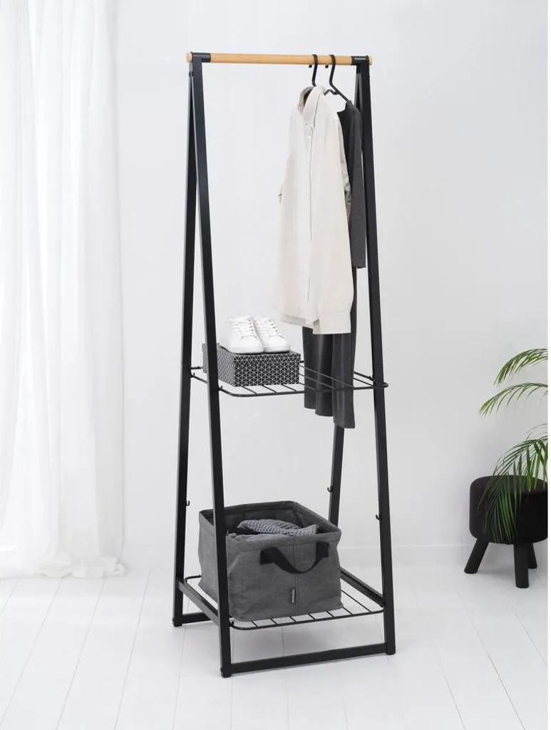 Panier à linge 35L pliable et compact - Bac à linge robuste en noir - 8