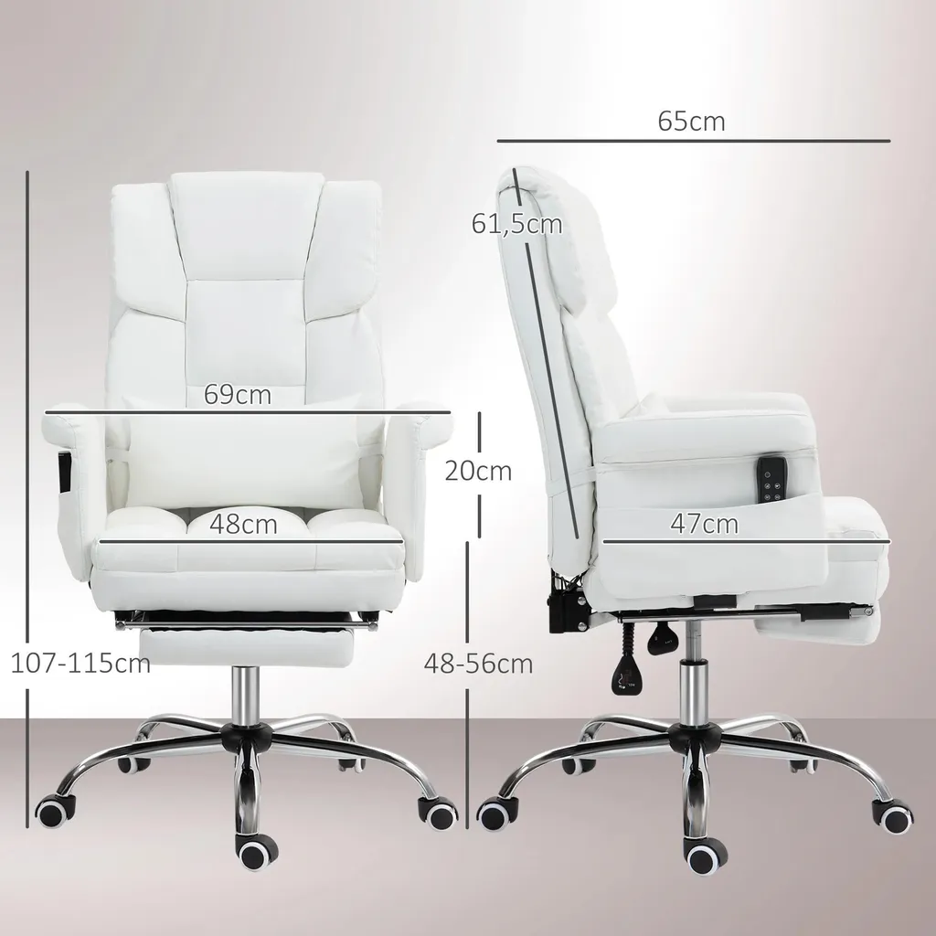 Siège de bureau confortable blanc pour télétravail et relaxation - 3