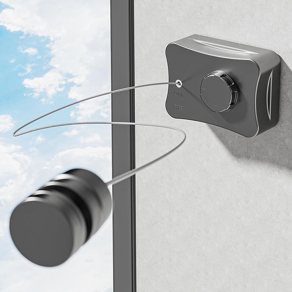 Ausziehbare Wäscheleine - 5,1 m für Balkon und Badezimmer - Stark und Praktisch