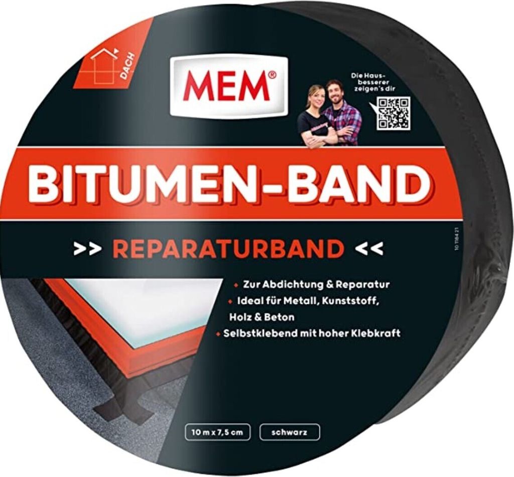 MEM Bitumen-Band 10 m x 7,5 cm schwarz