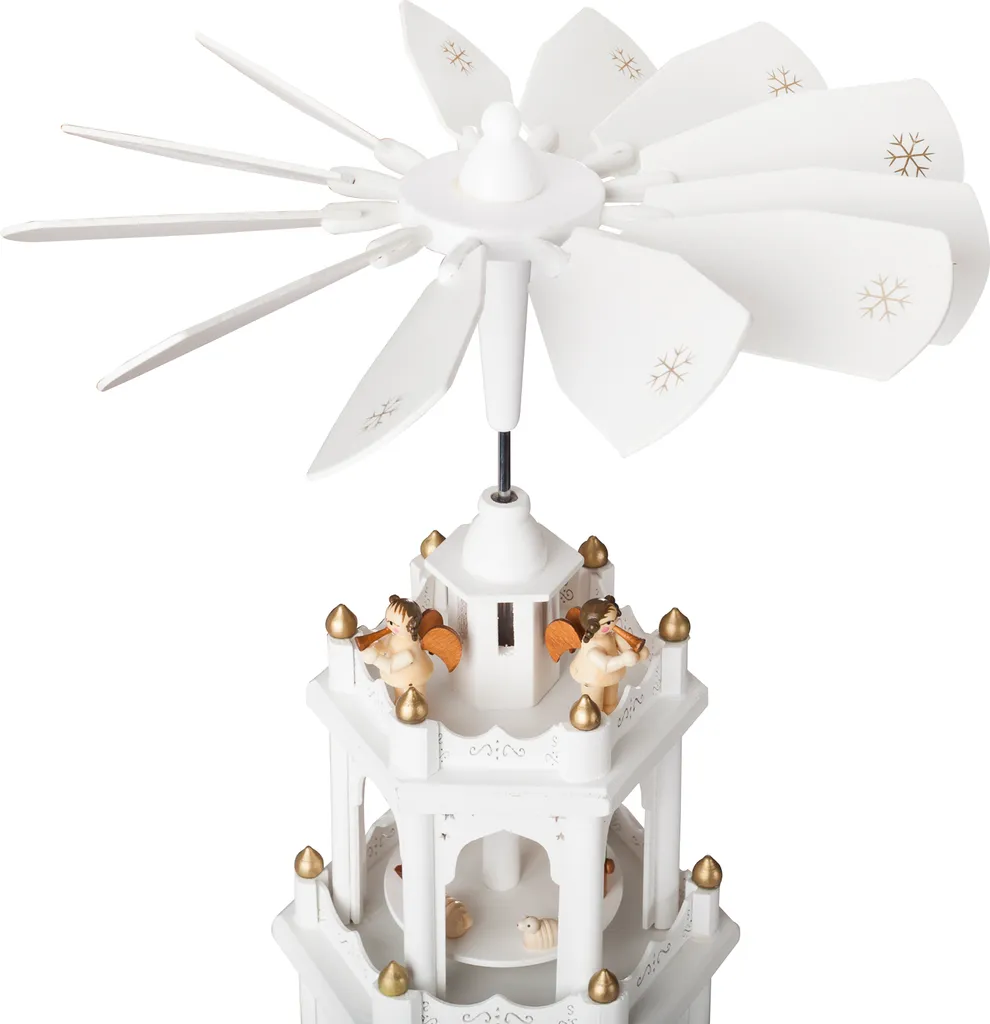 Pyramide de Noël bois blanc 45 cm : une déco durable et artisanale