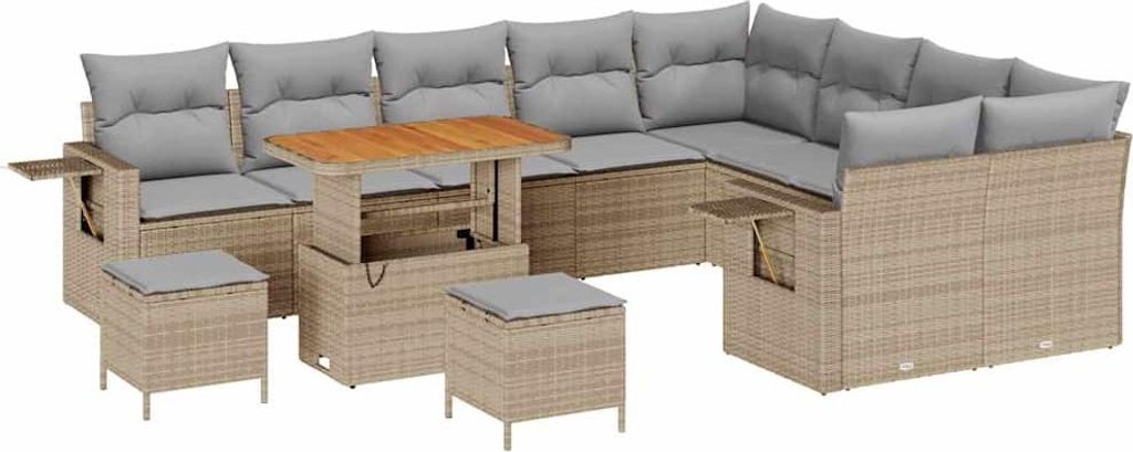 "2026 MODERNE" Gartensofa-set 12er Set,multifunktional& Moderne - Beige Poly-Rattan - Gartenmöbelset CC3774169