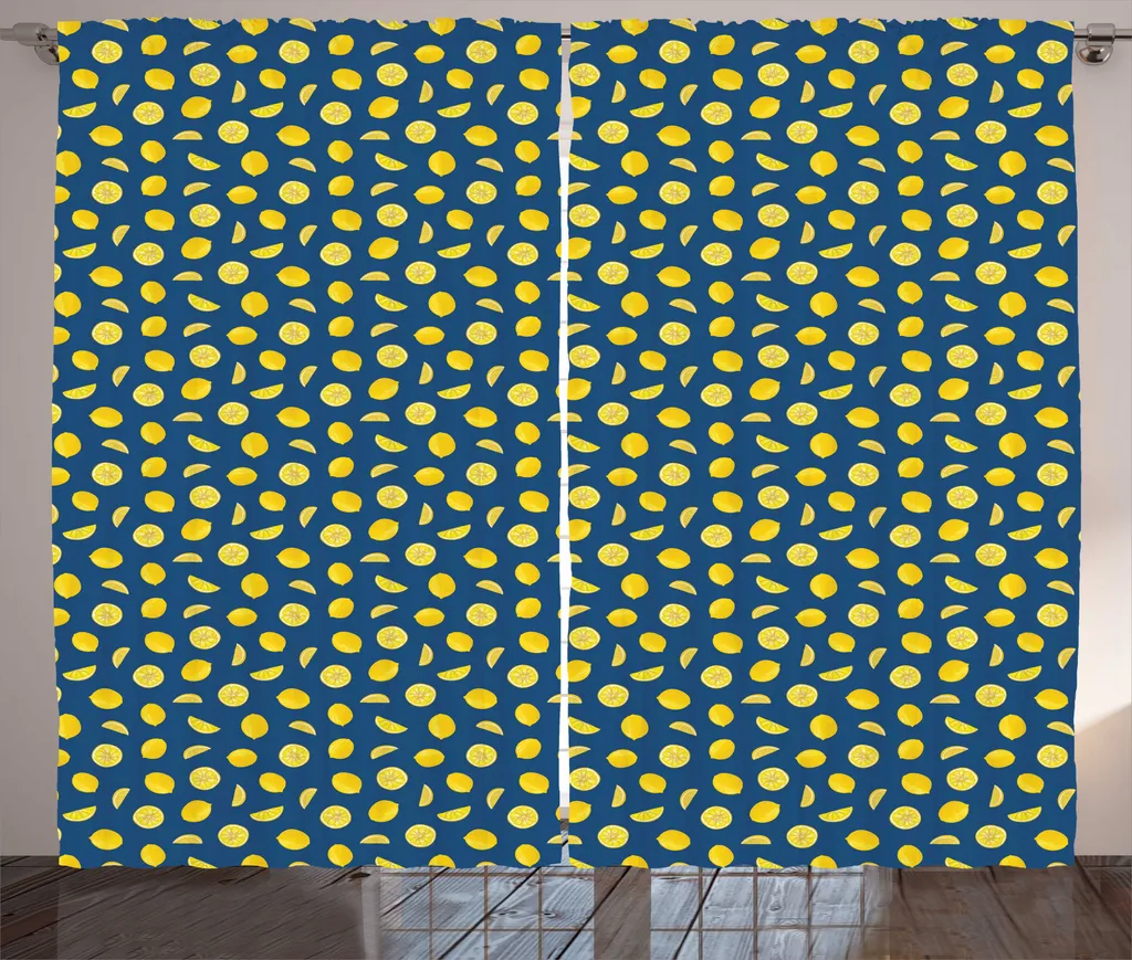 Rideau pour Chambre à Coucher Citron 280x225 cm Style Campagne Chic