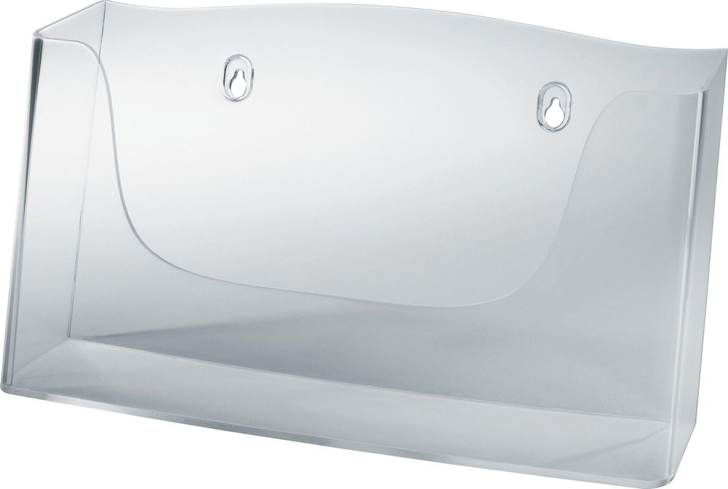SIGEL LH118 Wand-Prospekthalter, DIN A4 quer (297x210 mm), 1 Fach, glasklar, Acryl