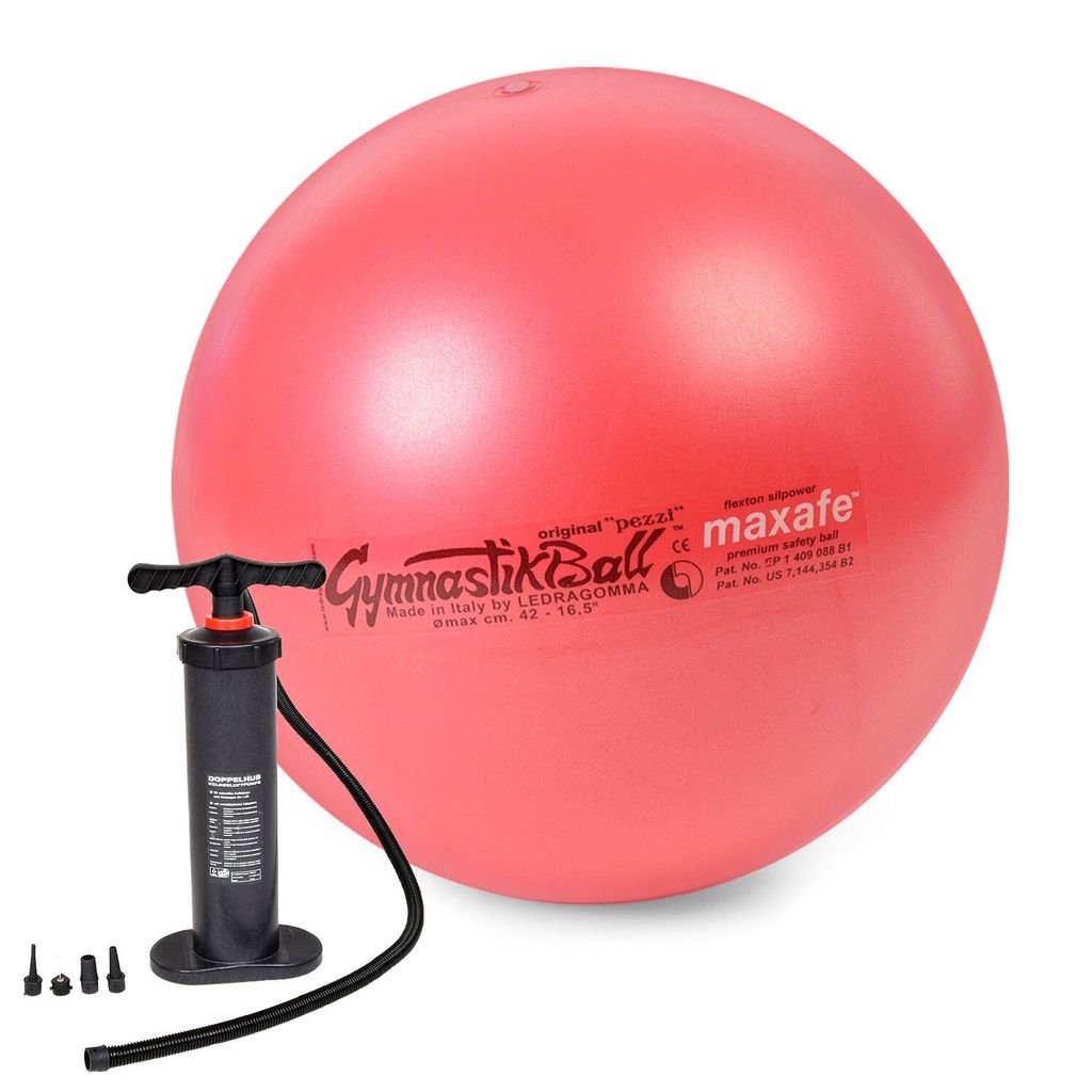 Original Pezzi Gymnastikball MAXAFE m. Standpumpe - rot