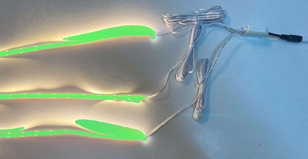 6643 LED Regal Beleuchtung Länge 3x0,3m +Kabel +Netzteil Grün