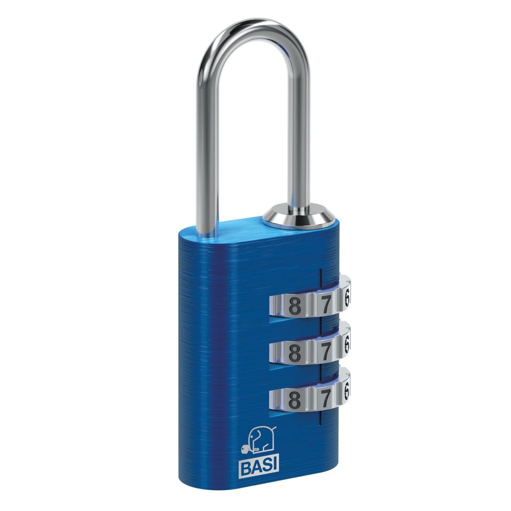 BASI - Kofferschloss - mit Aluminiumgehäuse - Farbe: Blau