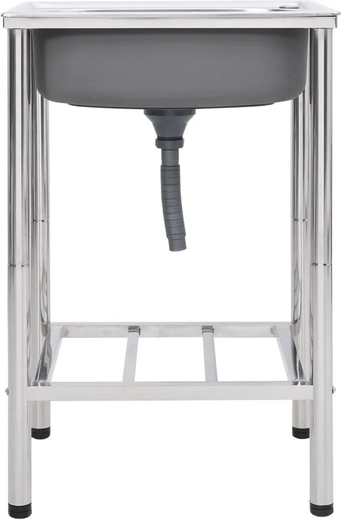 Évier de Camping Portable vidaXL en Inox Idéal pour Jardin et Bivouac