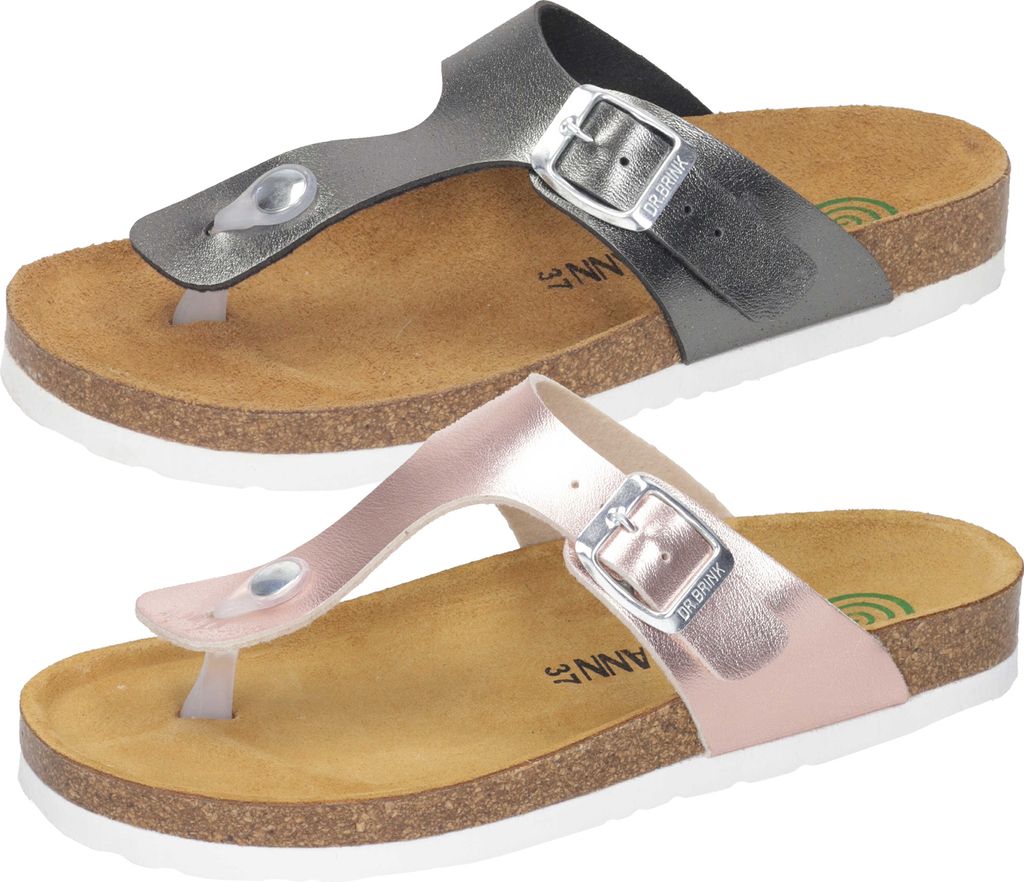 Dr. Brinkmann Damen Zehentrenner Clogs Pantoletten Schnalle 700994, Größe:38 EU, Farbe:Rosa