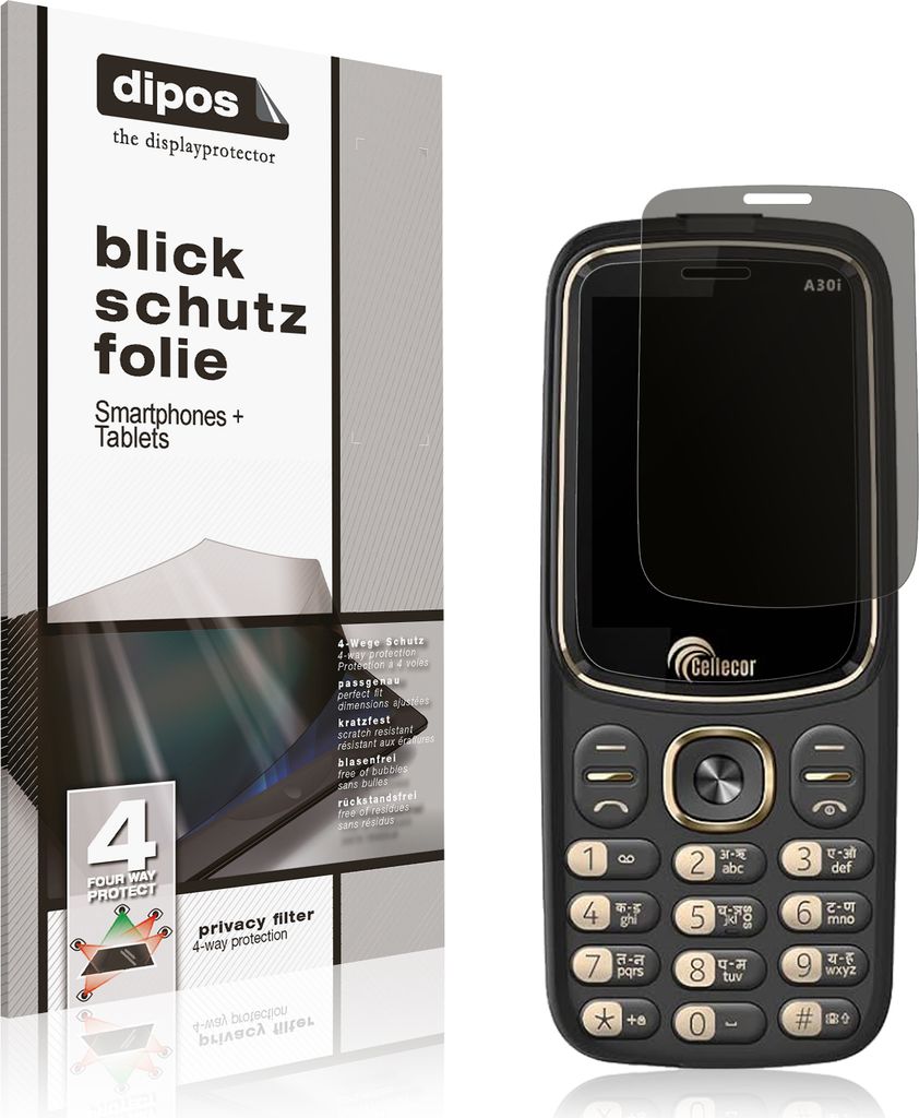 Blickschutzfolie für Cellecor A30i matt Schutzfolie Folie Display Schutz dipos