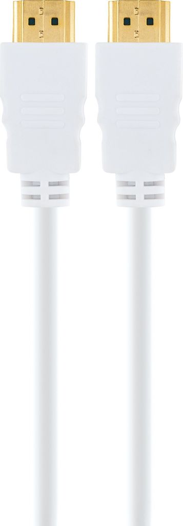 HDMI -Kabel mit Ethernet 18 Gbit/s weiß/gold, Kabellänge:1,5 m