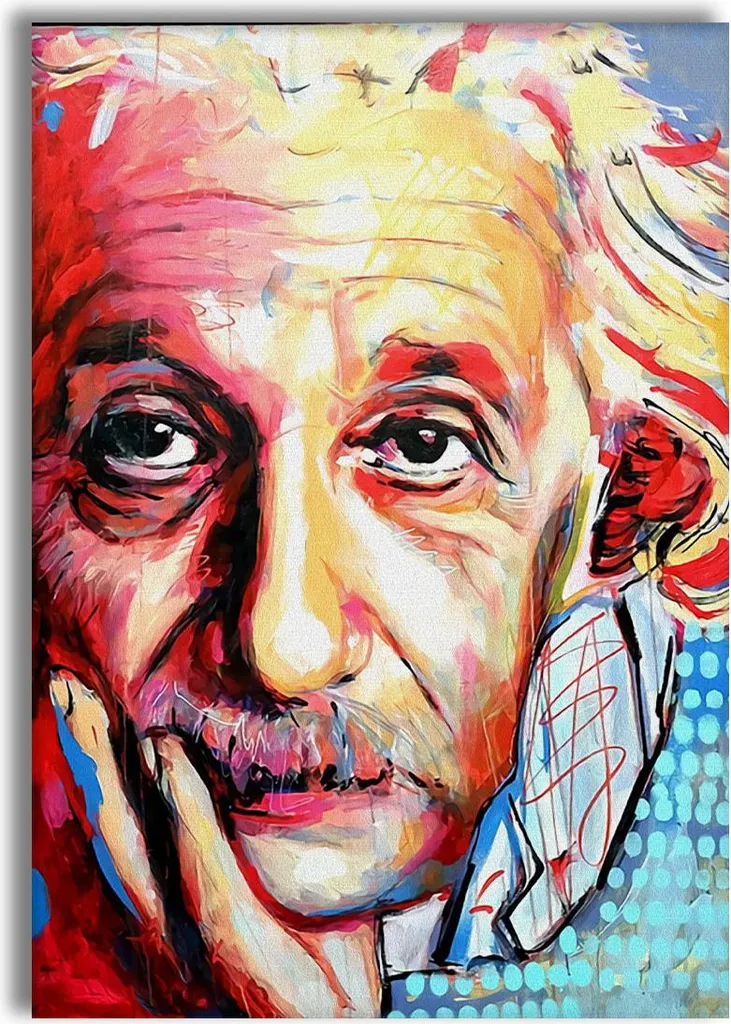 Quadro Contemporaneo Albert 70x100 cm - Tela Canvas e Legno Naturale