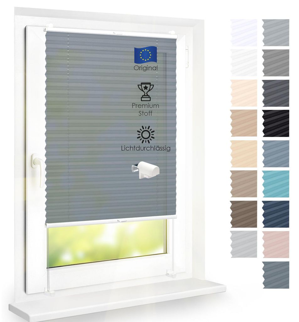 Premium Plissee lichtdurchlässig, Nebelblau, 60x120