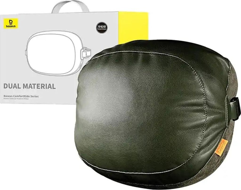 Baseus Auto Kopfstütze Kissen mit 2 Materialien Dunkelgrün Produktbild 
