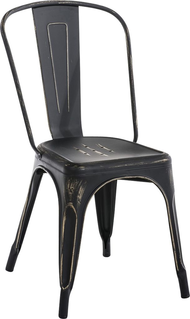 Stuhl HLO-CP57 antik schwarz-gold