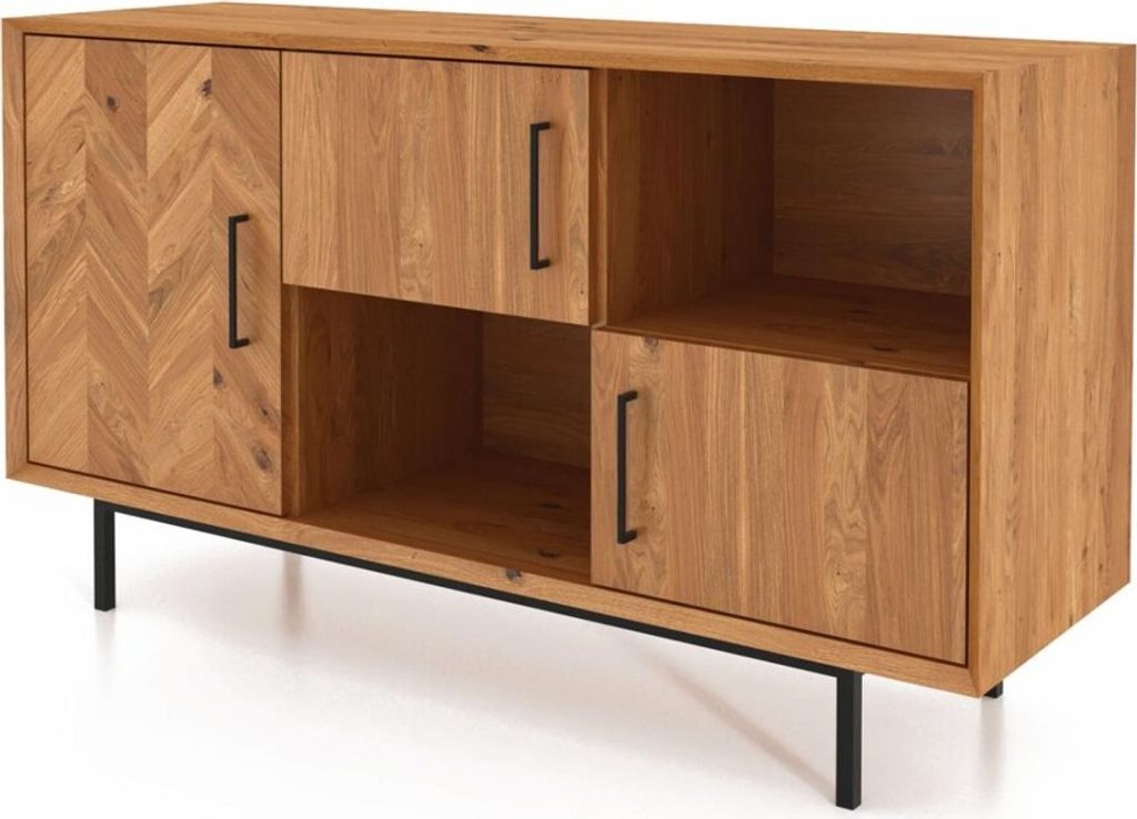 Kommode Seiba Wildeiche massiv 144x45x80 mit 3 Türen 2 Produktbild 