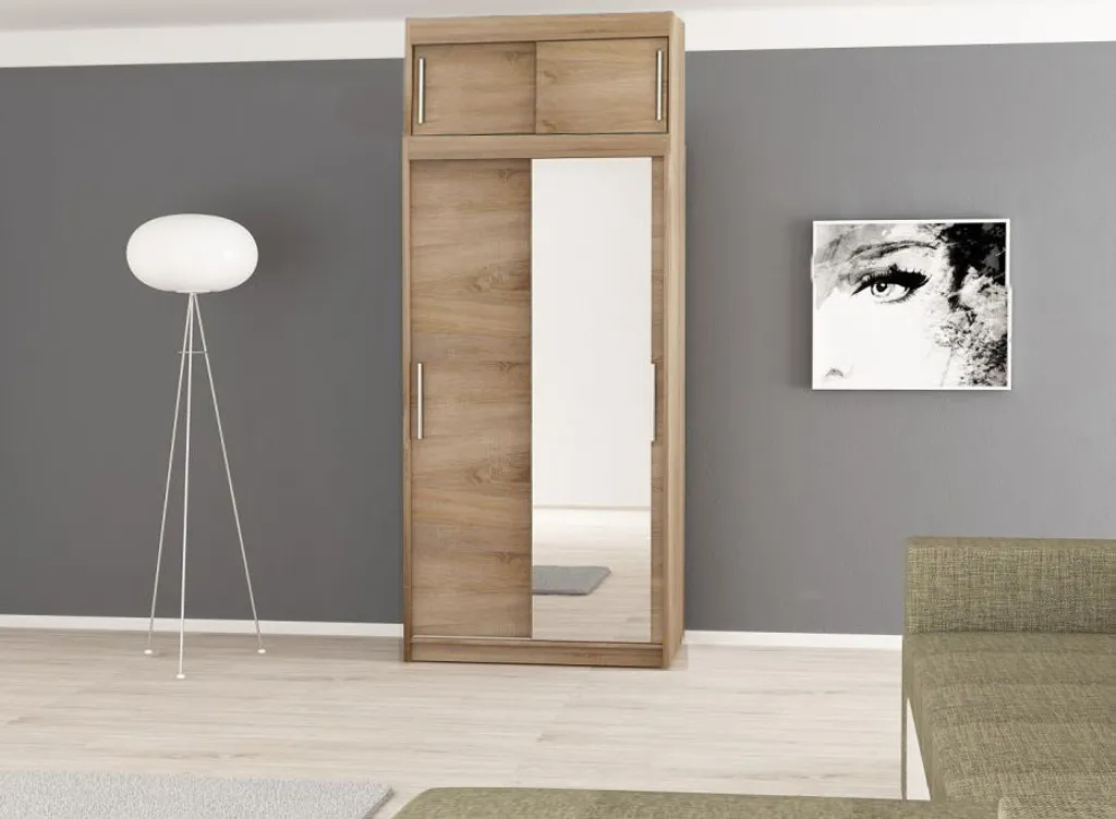 Extension pour Armoire 100 cm Chêne Sonoma - Idéal pour Ranger sa Literie
