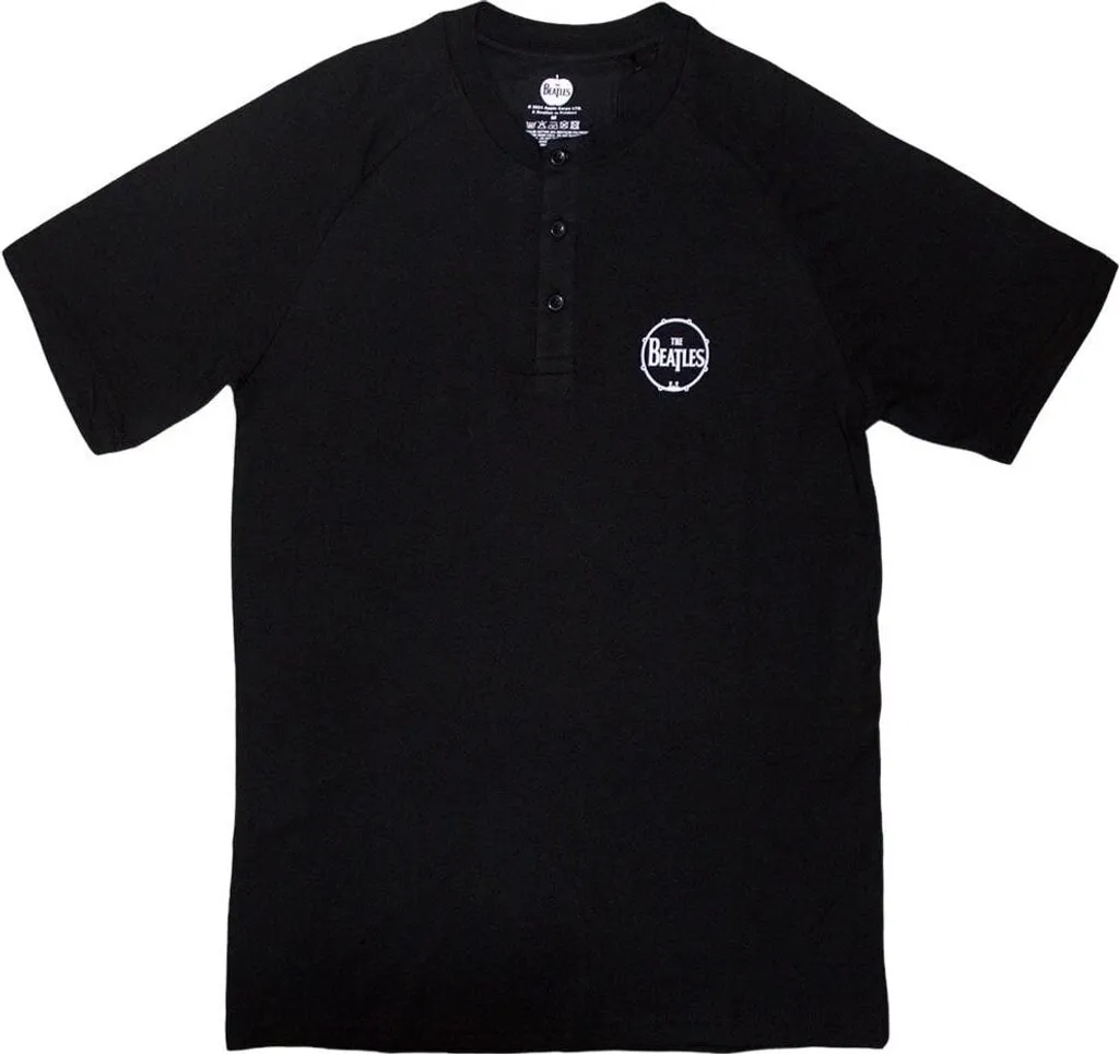 T-shirt The Beatles Mini Drum Logo Black en coton noir - Taille S