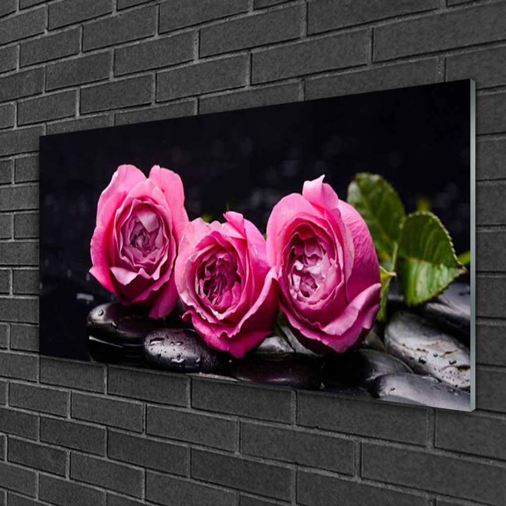 Glasbilder 100x50 Wandbild Druck auf Glas Rosen Pflanzen 