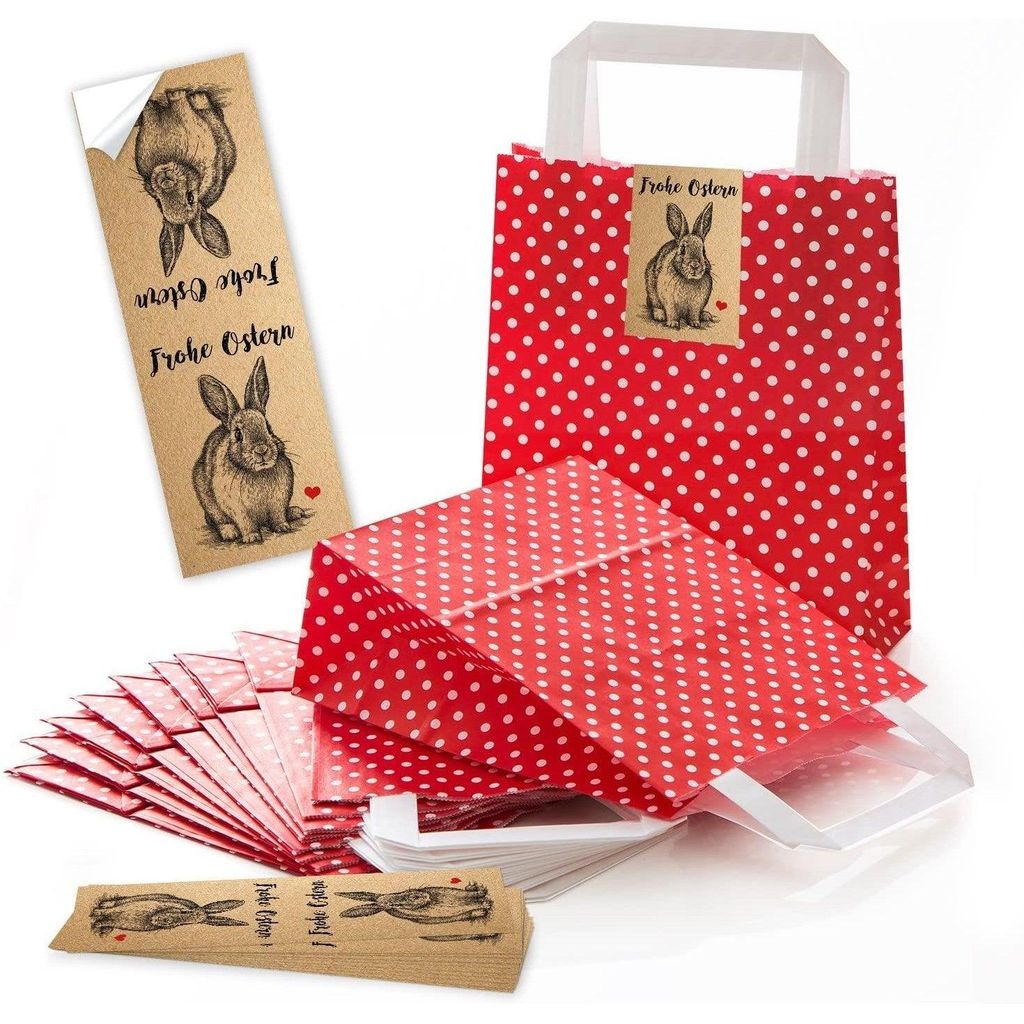 Logbuch-Verlag 5 kleine ROTE Papiertüte Geschenktüte mit Produktbild 