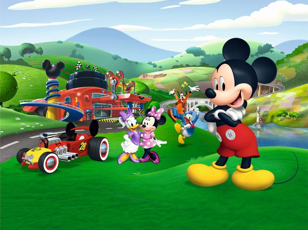 Fototapeta Disney Myszka Miki Zielona, niebieska i czerwona Zdjęcie produktu 