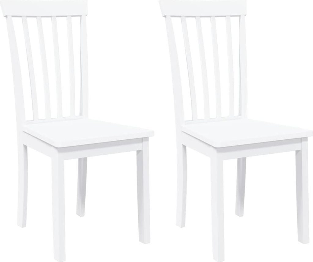 vidaXL Chaises de salle à manger 2 pcs. Blanc Bois massif Image du produit 