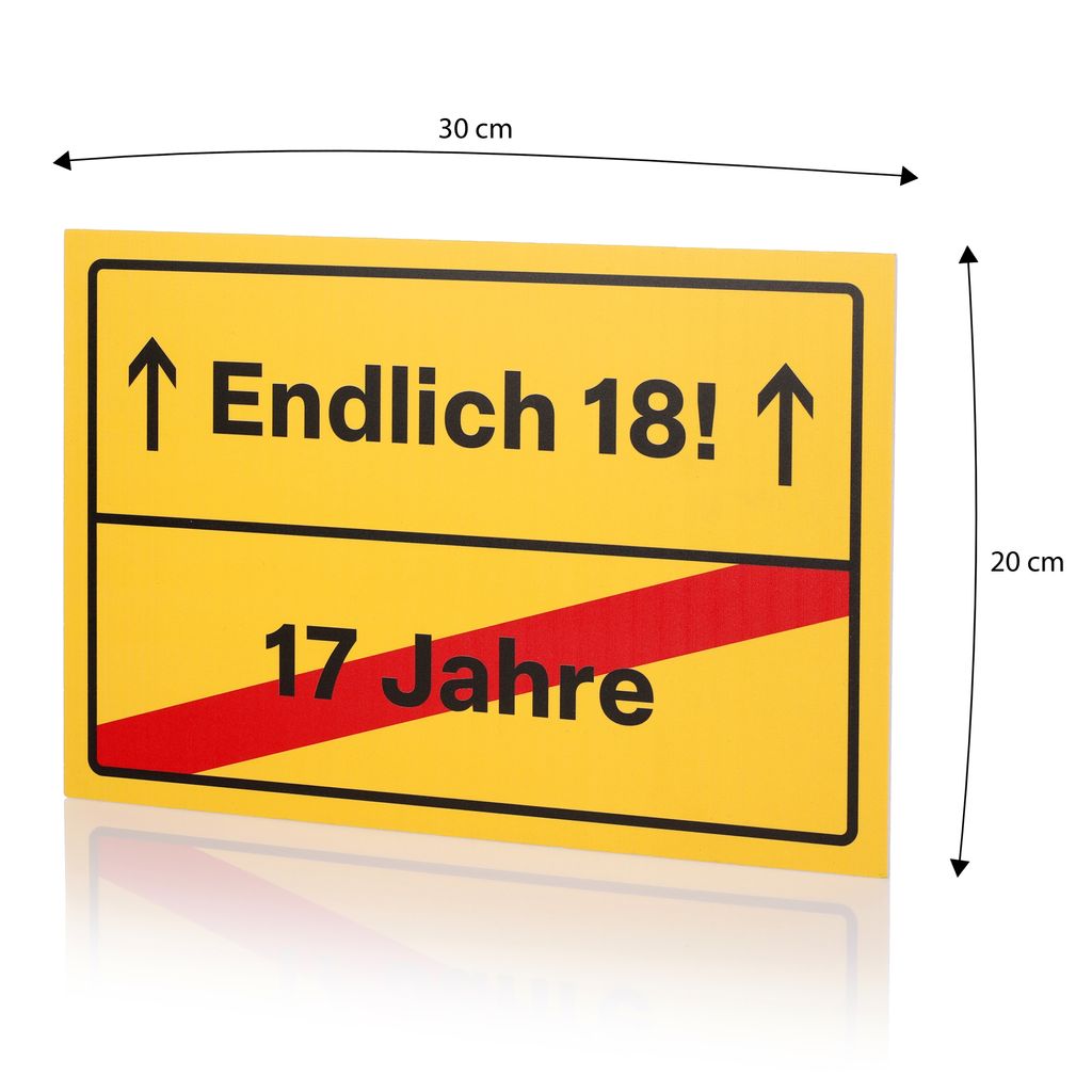 FunX Endlich 18 Geburtstag Schild Witziges Kaufland.de