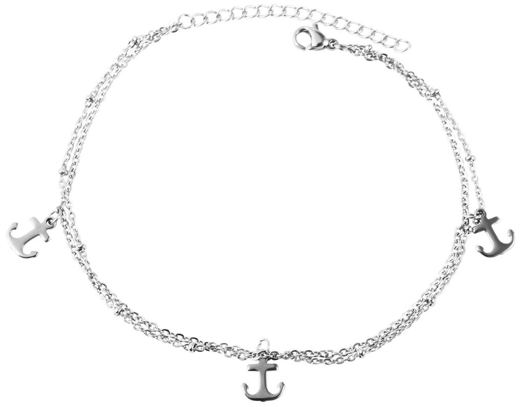 Edelstahl Fußkette, 24cm + 5cm Produktbild 
