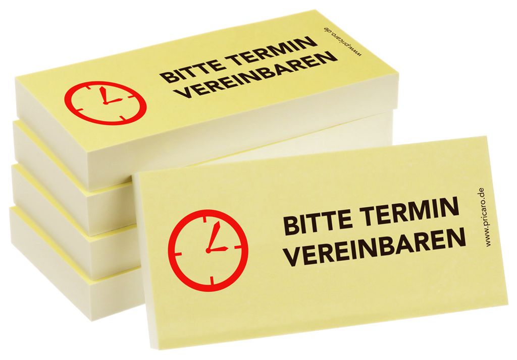 PRICARO Haftnotizen "Bitte Termin vereinbaren", 100 Blatt, 5 Stück
