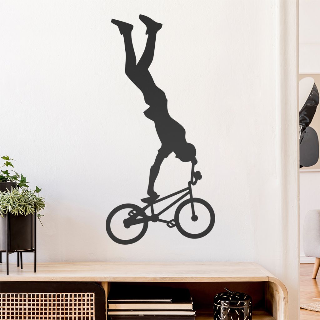 BMX Freestyle Fahrer Figur Wandtattoo Wandaufkleber Wall Sticker - Dekoration, Küche, Wohnzimmer, Schlafzimmer, Badezimmer