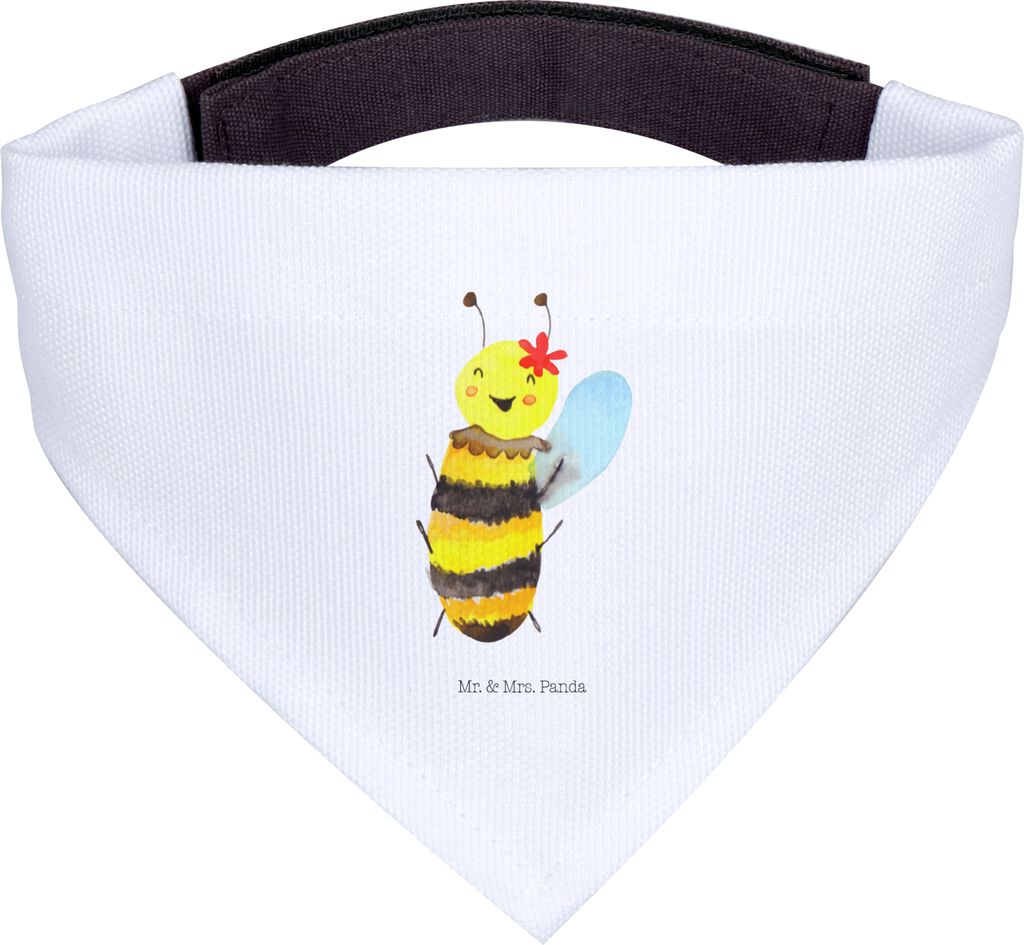 Mr. & Mrs. Panda Tuch Biene Happy - Weiß - Geschenk, Hunde Halstuch, Für, Hund, Hundehalstuch