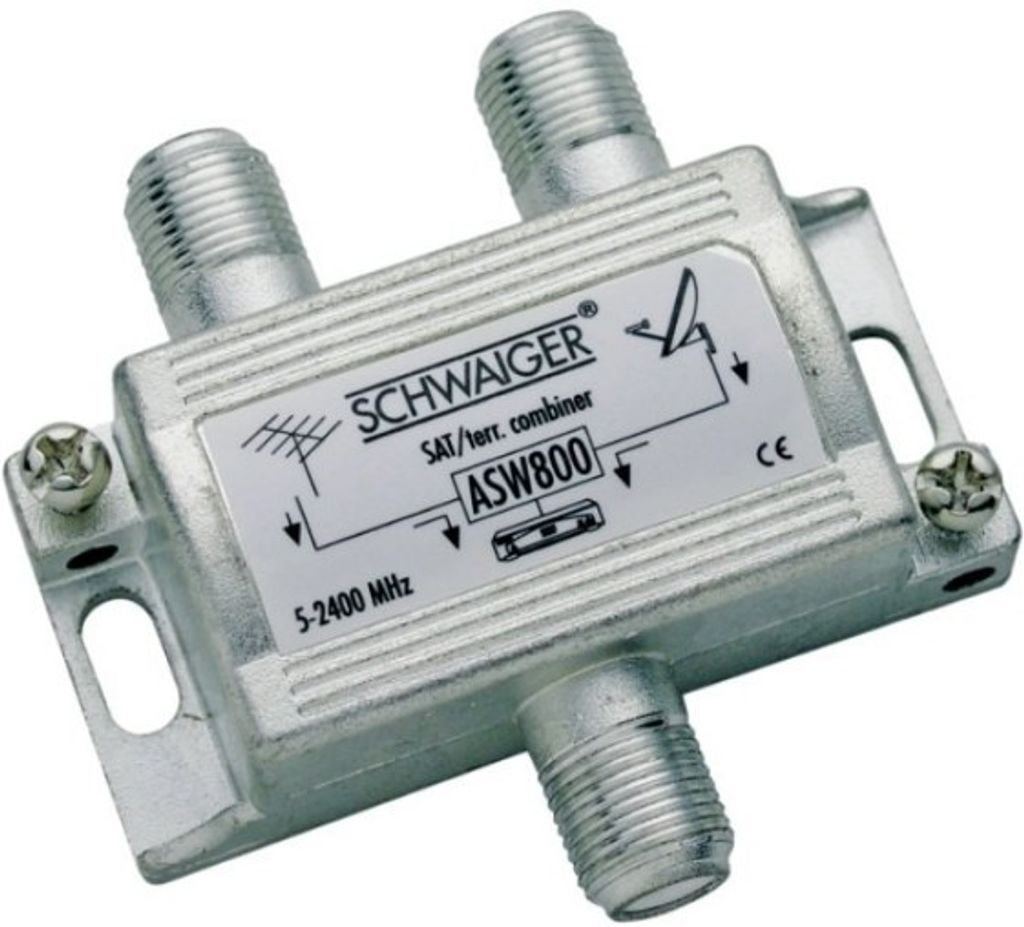 Schwaiger ASW800, Kabelkombinierer, 5 - 2300 MHz, Silber, Produktbild 