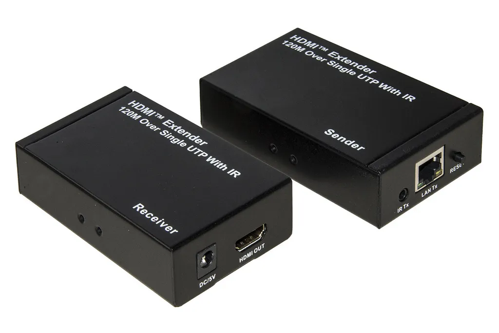 Déport Signal Audio Vidéo pour Multiroom Émetteur Récepteur LKEXT17 Noir