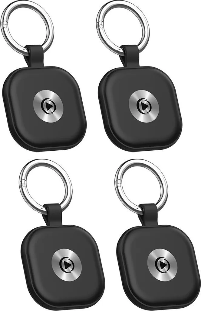 Lot 4 Trackers Intelligents Noirs avec Anneaux pour Application Localiser