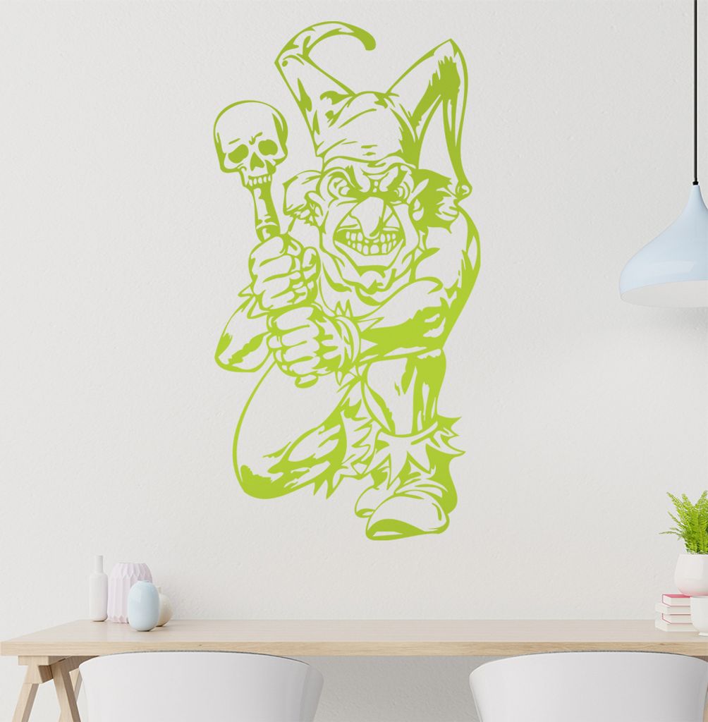 Harlekin Wandtattoo in 6 Größen - Wandaufkleber Wall Sticker - Dekoration, Küche, Wohnzimmer, Schlafzimmer, Badezimmer