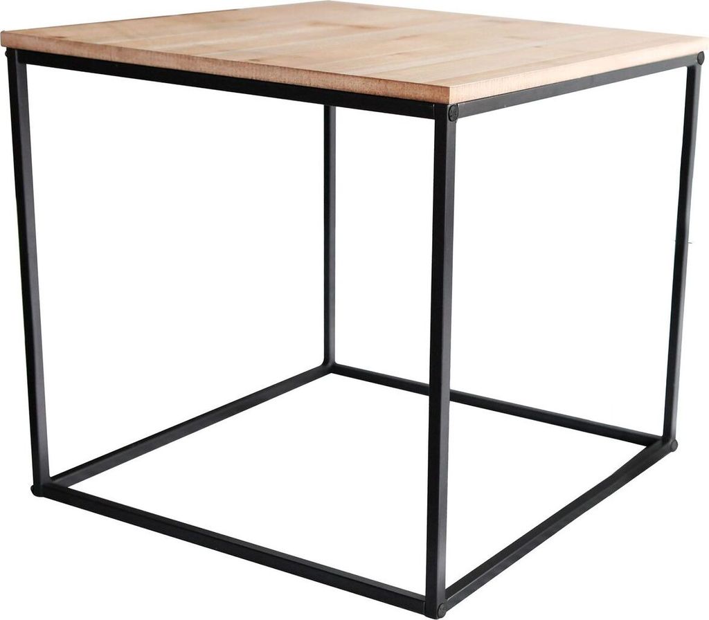 Kiefernatur Optik Beistelltisch eckig 45x45x42cm Würfel MDF Tisch Couchtisch