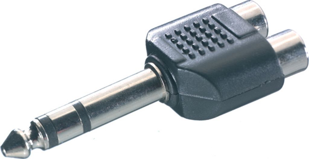 ViVanco 6.3mm/RCA Adapter, 6.3mm, 2x RCA, Schwarz