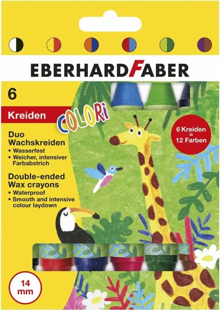 EBERHARD FABER Doppel-Wachsmalkreide Duo COLORI 6er Etui