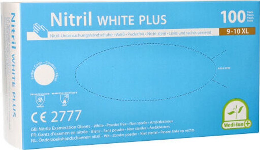 Papstar Medi Handschuhe Nitril weiss nicht pudrig 100 Stück Gr. XL