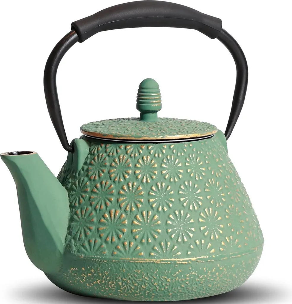 Teiera Giapponese Ghisa 32oz Verde Sakura | Bollitore Tradizionale