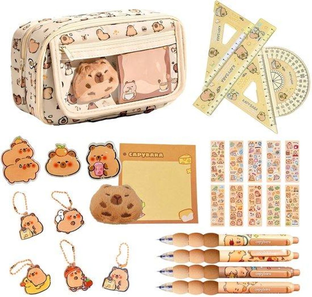 25-teilige Schreinset, bunte Stifte, Etui, Kinderset